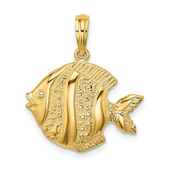 14K Yellow Gold Butterfly Fish Pendant