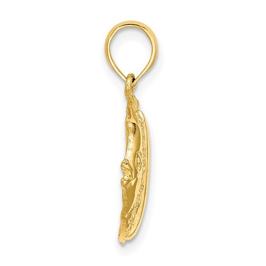 14K Yellow Gold Butterfly Fish Pendant