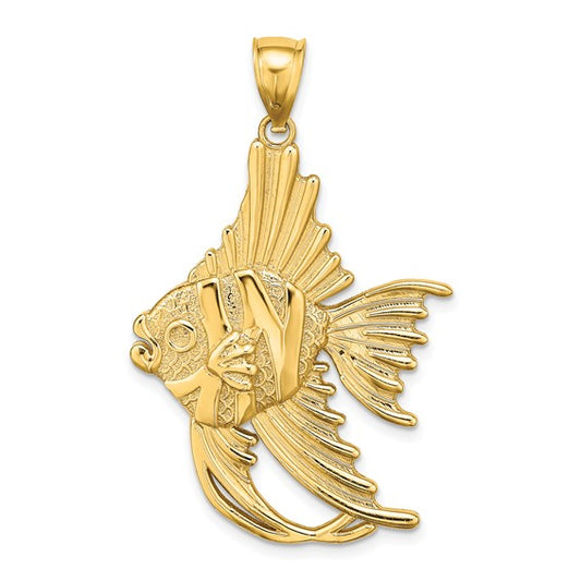 14K Yellow Gold Angel Fish Pendant
