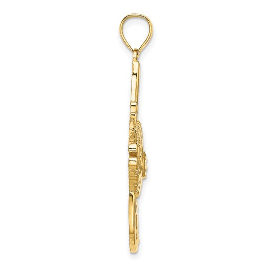 14K Yellow Gold Angel Fish Pendant