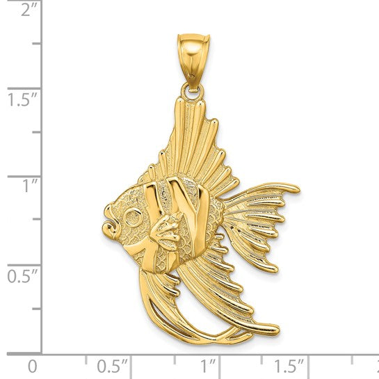 14K Yellow Gold Angel Fish Pendant