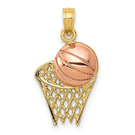 10K/14K Yellow/Rose Gold Two Tone Basketball Hoop