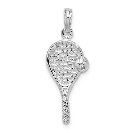 Sterling Silver Tennis Racquet Pendant