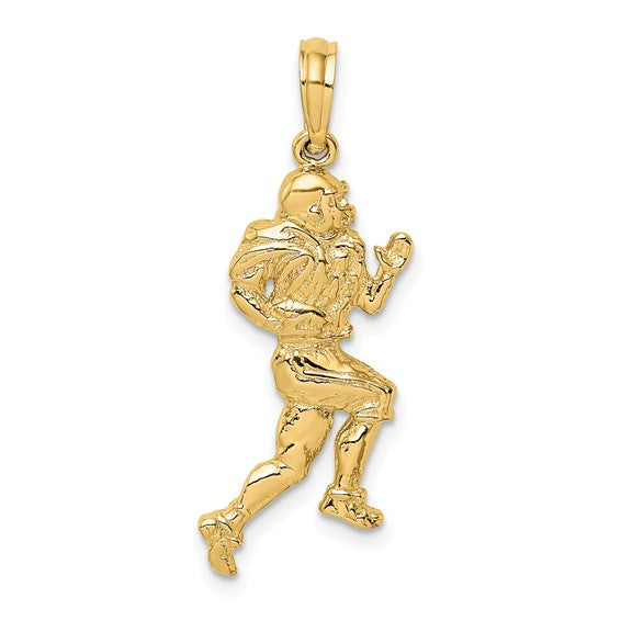 10K/14K Yellow Gold Football Player Athlete Pendant
