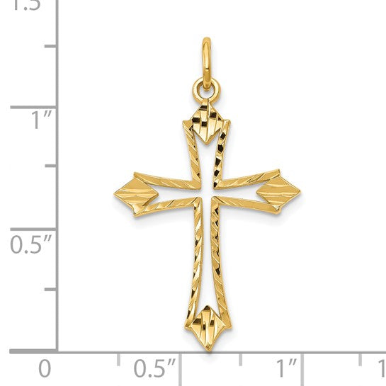 10K Gold Open Cross Pendant