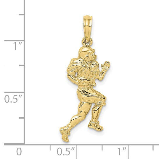 10K/14K Yellow Gold Football Player Athlete Pendant