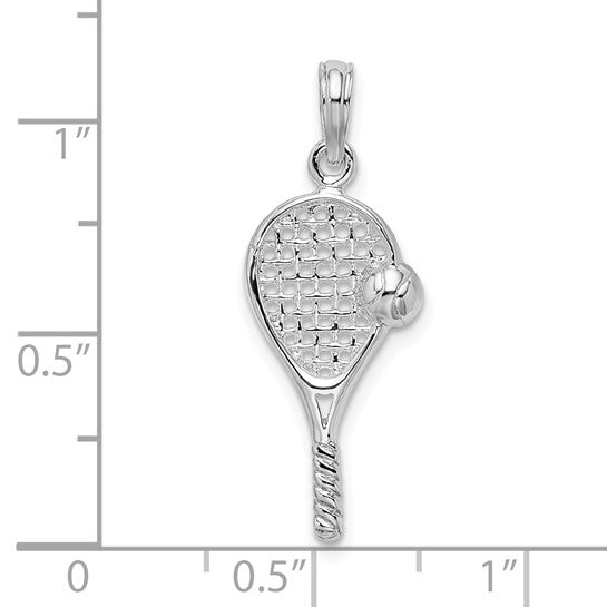 Sterling Silver Tennis Racquet Pendant