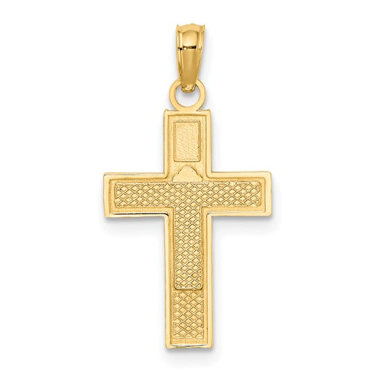 10K Yellow Gold  RN Caduceus Cross Pendant
