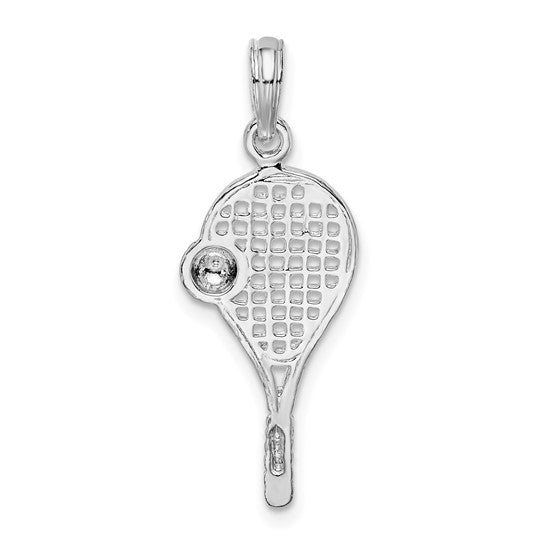 Sterling Silver Tennis Racquet Pendant