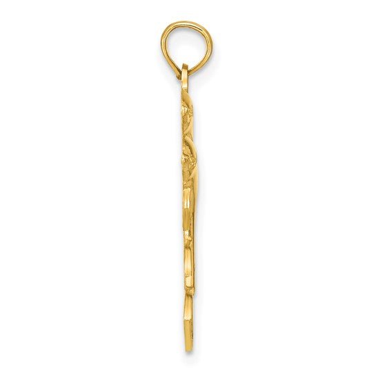 10K Yellow Gold Double Dolphin Pendant