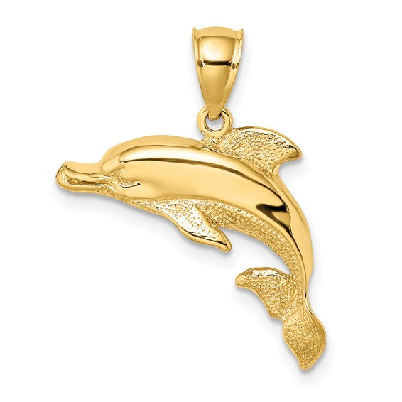 10K Yellow Gold Dolphin Pendant