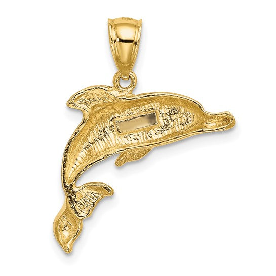 10K Yellow Gold Dolphin Pendant