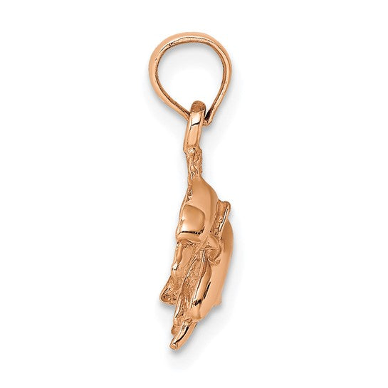 14K Rose Gold Double Dolphin Pendant