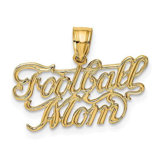 10K/14K Football Mom Gold Pendant Mothers Day