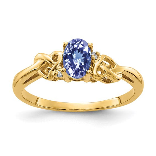 14K Yellow Gold .5 Carat Natural Tanzanite Fancy Cut Ring