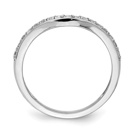 14K White Gold Curved Wedding Band