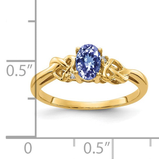 14K Yellow Gold .5 Carat Natural Tanzanite Fancy Cut Ring