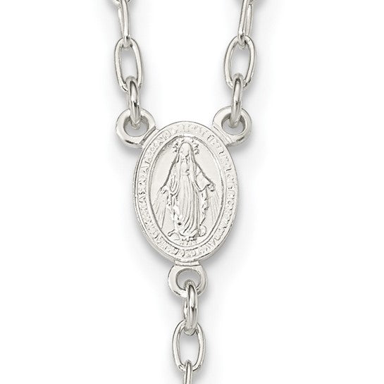 Sterling Silver Tri Color 14KYellow/Rose Gold 26" Rosary Beads