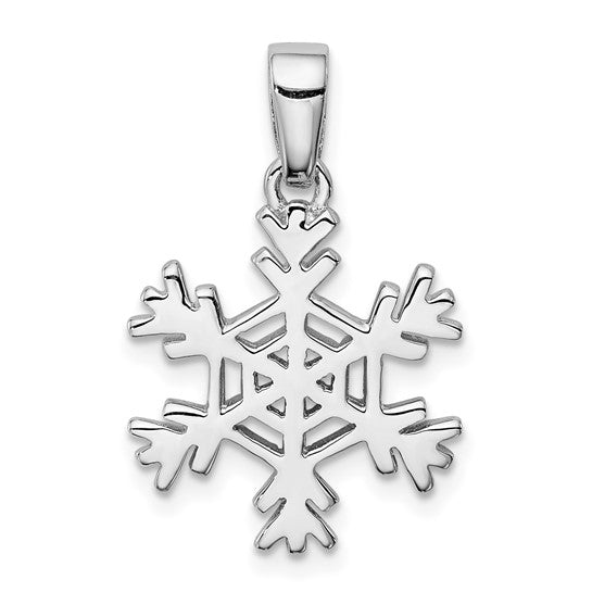 White Gold Filled Sterling Silver Snowflake Earrings