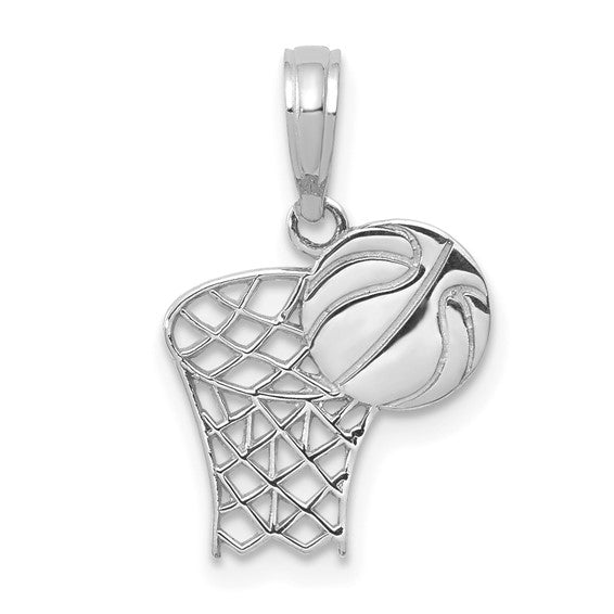 10K/14K Yellow/White Gold Basketball Hoop Pendant