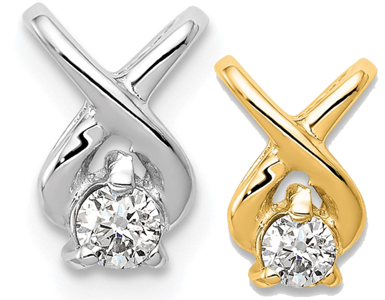 14K Yellow/White Gold 2.9mm Diamond Chain Slide