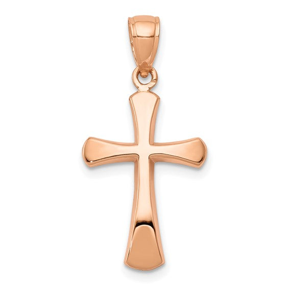 Rose Gold Small Cross 10k/14k Gold Pendant