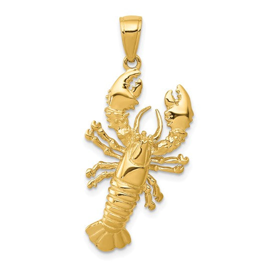 10K Yellow Gold Lobster Pendant