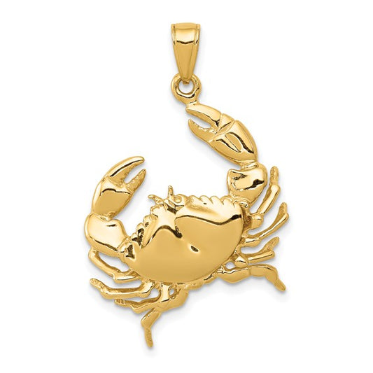 10K Yellow Gold Crab Pendant