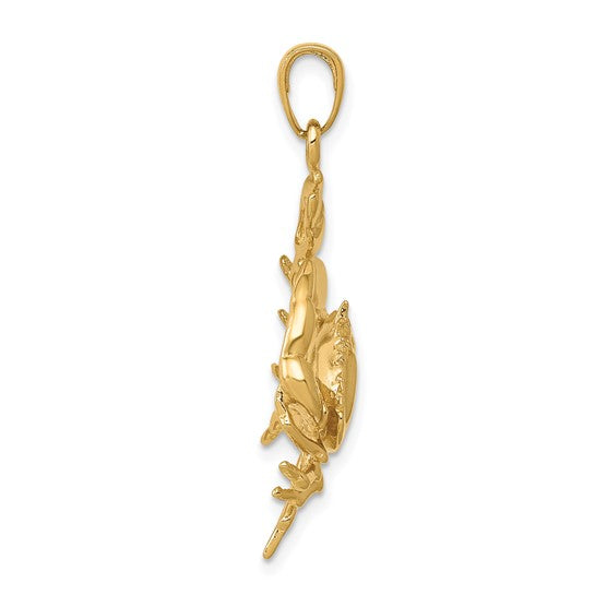 10K Yellow Gold Crab Pendant