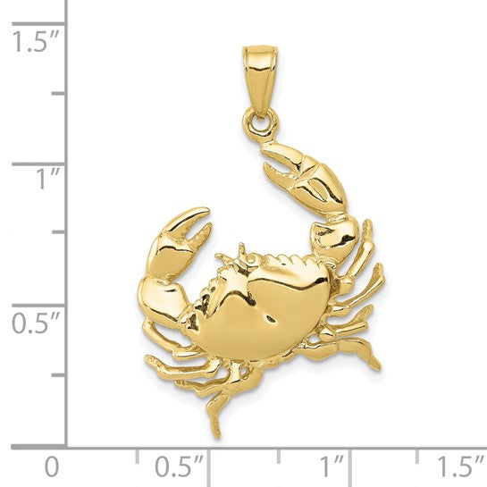 10K Yellow Gold Crab Pendant
