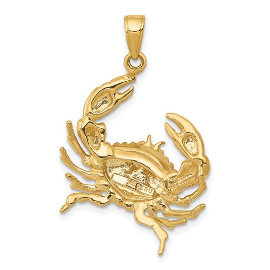 10K Yellow Gold Crab Pendant