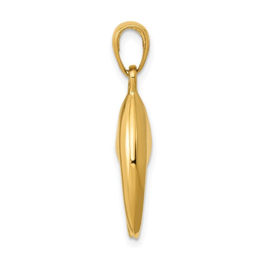 14K Yellow Gold Lobster Claw Pendant 3D Movable