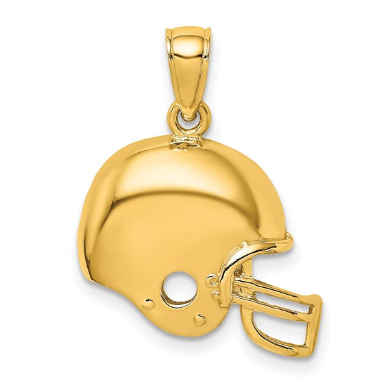 10K/14K Yellow Gold Football Helmet Sports Pendant
