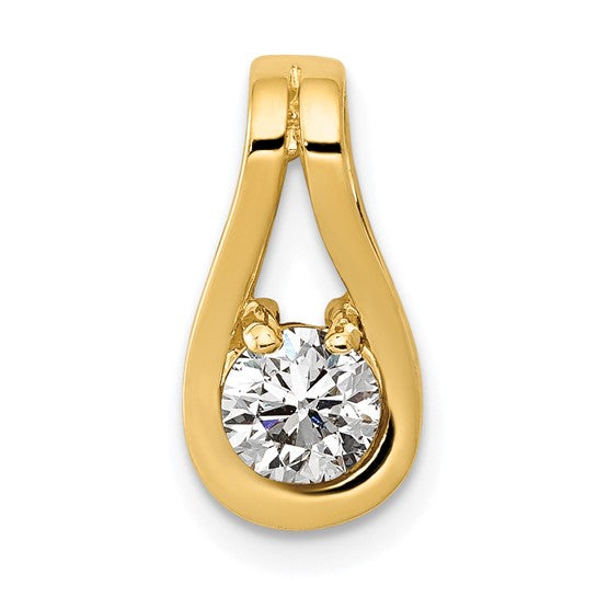 14K Yellow/White Gold .5 Carat Tear Drop Chain Slide
