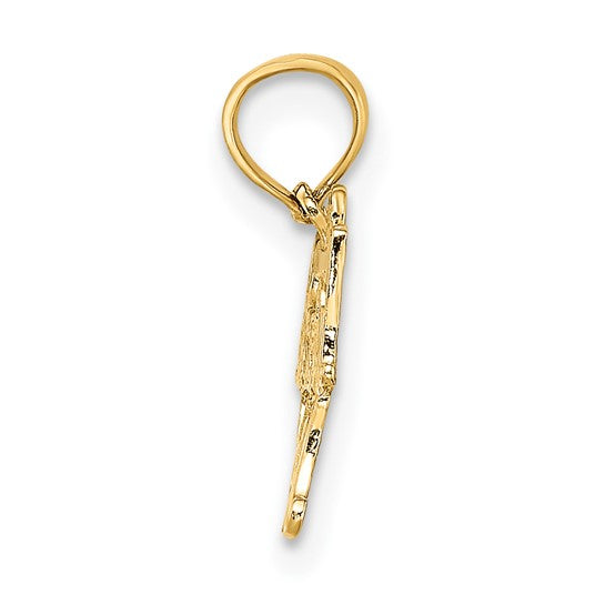 10K Yellow Gold Baseball Mom Pendant