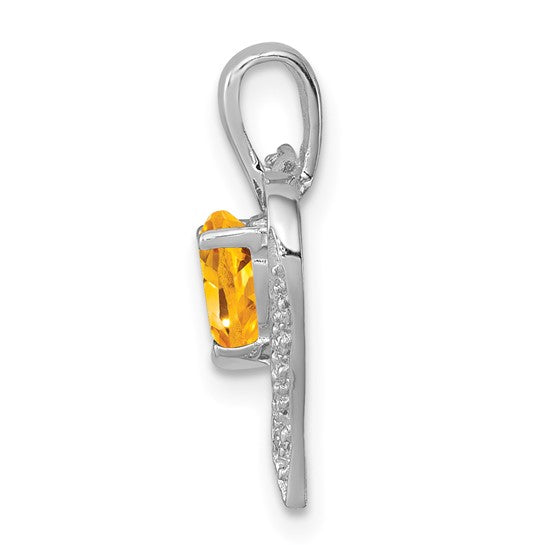 Sterling Silver Gold Plated Natural Citrine Heart Pendant