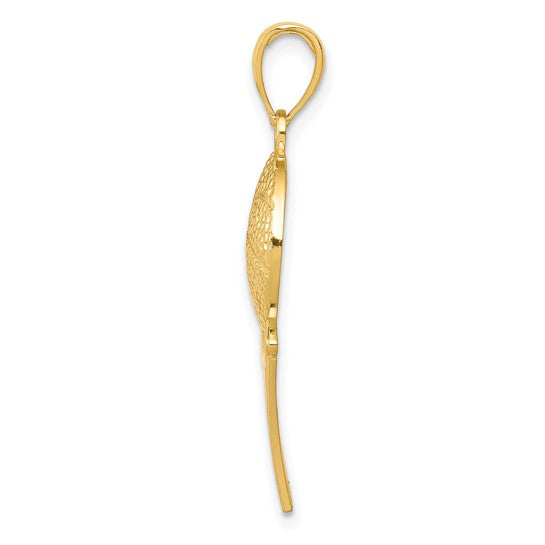 10K/14K Yellow Gold Ball And Hoop Pendant