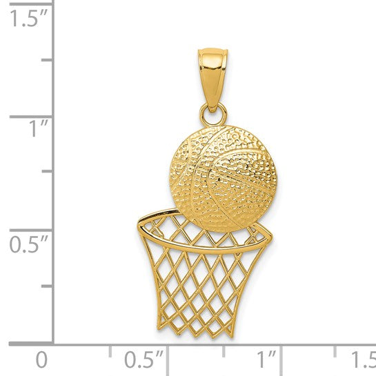10K/14K Yellow Gold Ball And Hoop Pendant