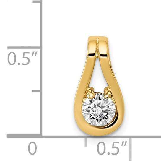 14K Yellow/White Gold .5 Carat Tear Drop Chain Slide