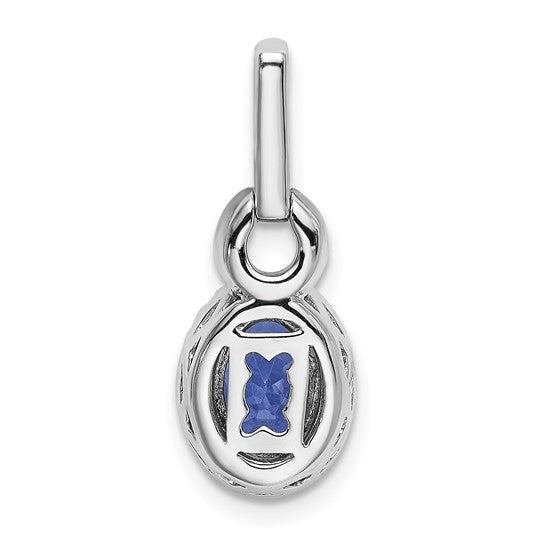 14K White Gold 1 Carat Natural Tanzanite Oval Cut Diamond Halo Stone