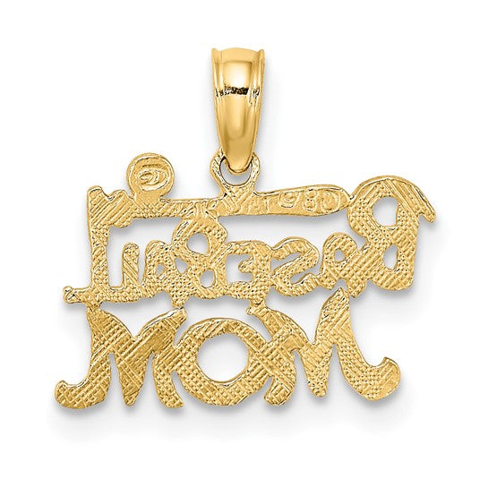 10K Yellow Gold Baseball Mom Pendant