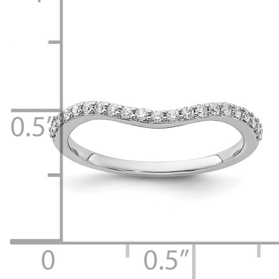 14K White Gold Diamond Slight Curved Wedding Band
