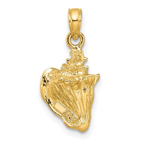 10K Yellow Gold Enameled Conch Shell