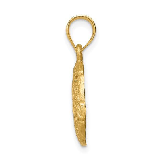 14K White/Yellow Gold Sand Dollar Pendant