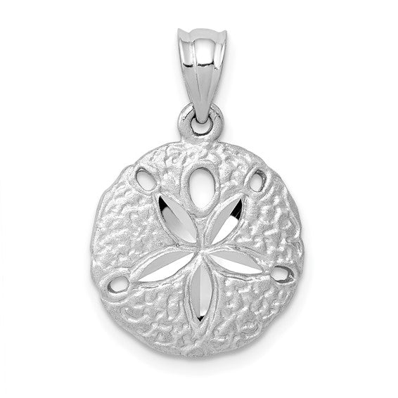 14K White/Yellow Gold Sand Dollar Pendant