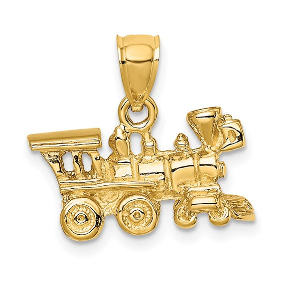 10K Yellow Gold Train Conductor Train Pendant 3D