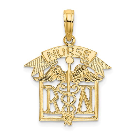 10K Yellow Gold Nurse Pendant