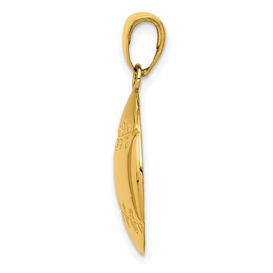 10K Yellow Gold Baseball Pendant