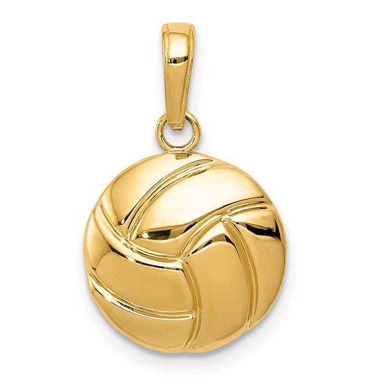 10K/14K Yellow/White Gold Volley Ball Pendant