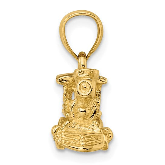 10K Yellow Gold Train Conductor Train Pendant 3D